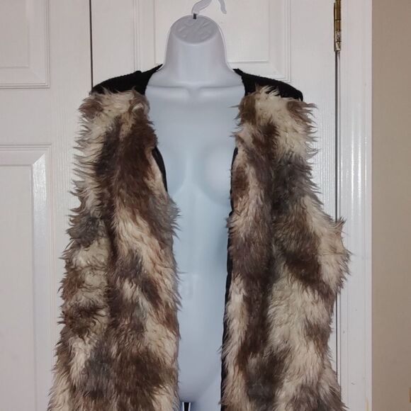 Cato Faux Fur  open front cardigan vest  Sz XL - Picture 3 of 5
